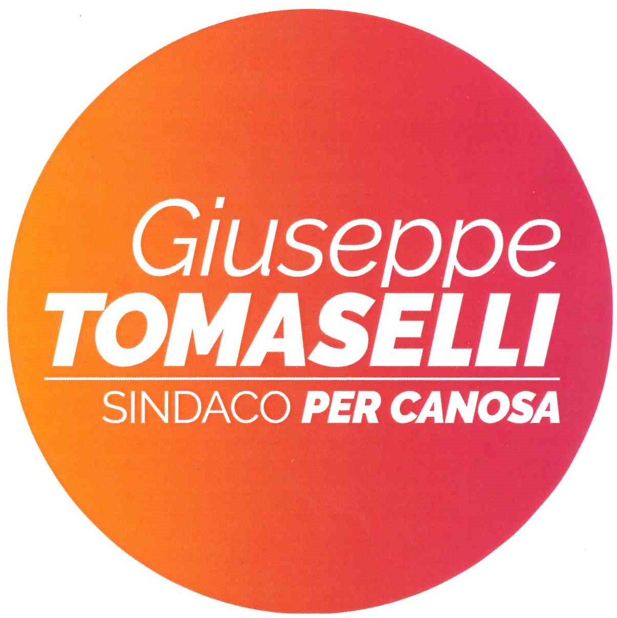 GIUSEPPE TOMASELLI SINDACO PER CANOSA