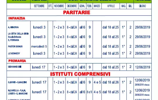 Calendario Scolastico