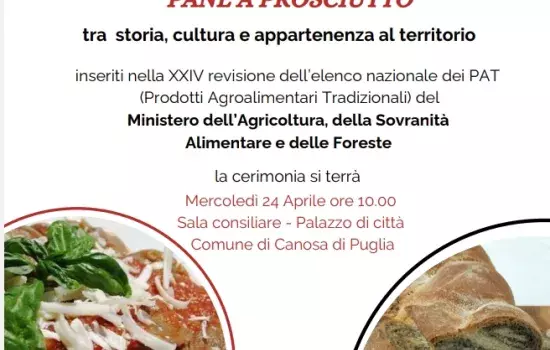 Appuntamento alle ore 10:00 presso l'Aula Consiliare del Comune di Canosa di Puglia