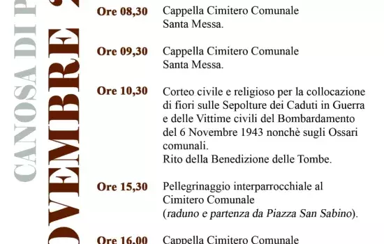 Il programma delle celebrazioni
