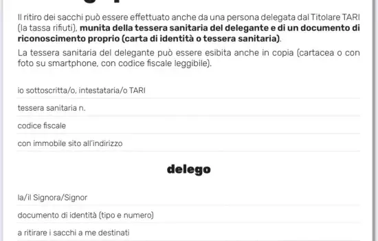 Per ulteriori informazioni, è possibile contattare il numero verde 800 223 301 o scaricare il modulo al link in allegato: urly.it/314q6j